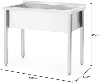 Vieno dubens kriauklė virtuvei „Budget Line STAL“ 1000 x 600 x 850 mm - „Hendi 811023“