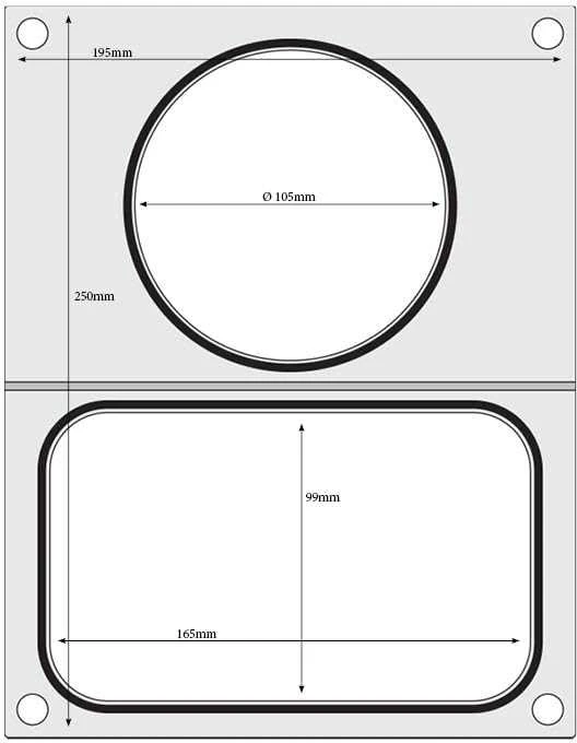 Matrica Hendi suvirinimo aparatui padėklui be padalijimo 178x113 mm + konteinerio sk. 115 mm – Hendi 805657