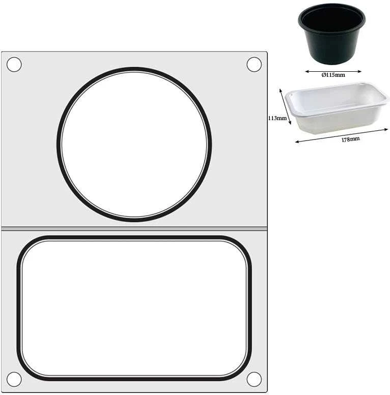 Matrica Hendi suvirinimo aparatui padėklui be padalijimo 178x113 mm + konteinerio sk. 115 mm – Hendi 805657