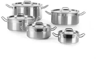 Puodas niski Profi Line su dangteliu 12 l śr. 320 x 150 h - Hendi 830604