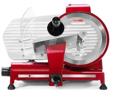 Raudona elektrinė sūrio pjaustyklė 250 mm disku
