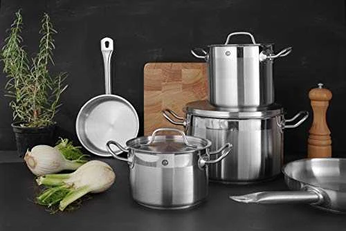 Puodas aukštas Profi Line su dangteliu dno Sandwich 10 l śr. 240 x 220 h - Hendi 832400