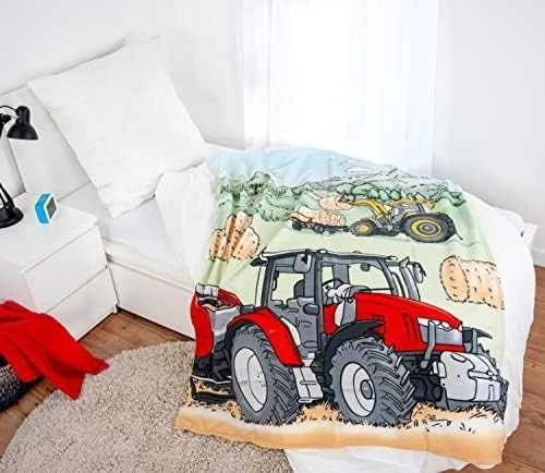 Baby Best Vilnonė antklodė 130x160 Traktoriaus spalva H24