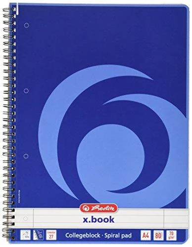 Herlitz A4 sąsiuvinis spirale su mėlynu bangos raštu
