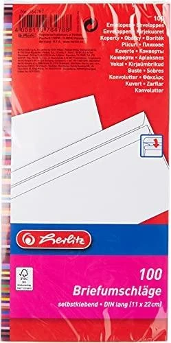 Herlitz Briefumschlag DL selbstklebend o.Fenster 100er Pack