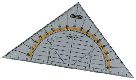 Herlitz geometrijos trikampis plastikas 16 centimetrų, kvadratinis (skaidrus)