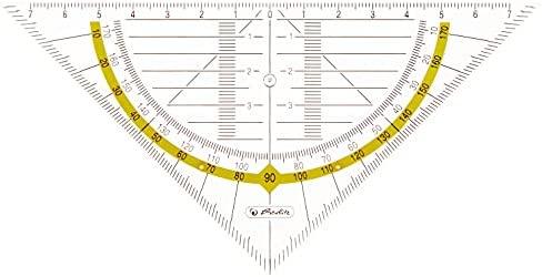 Herlitz geometrijos trikampis plastikas 16 centimetrų, kvadratinis (skaidrus)