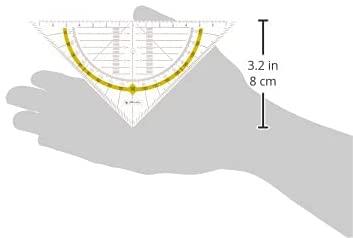 Herlitz geometrijos trikampis plastikas 16 centimetrų, kvadratinis (skaidrus)