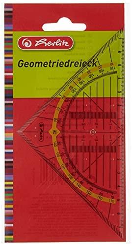 Herlitz geometrijos trikampis plastikas 16 centimetrų, kvadratinis (skaidrus)