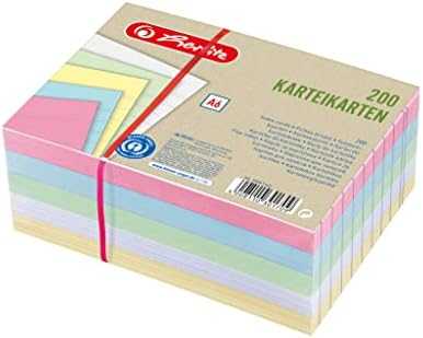 Herlitz Karta indeksowa A6 w linię 4 kolorowy + balta Bl. Engel 200 vnt.