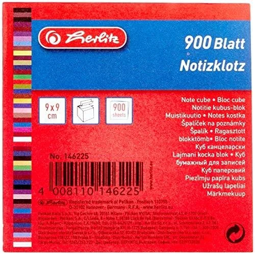 Herlitz užrašų blokas 9x9x9cm, 900 suklijuotų lapų
