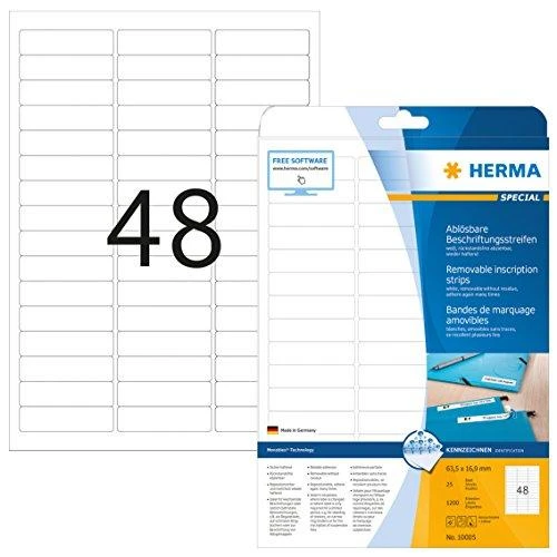Herma HERMA Ablösb. Streifen A4 63,5x16,9 mm baltas Papier 1200 St.