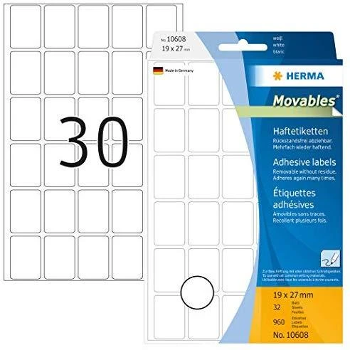 Herma Lipnios etiketės 19x27 mm (10608)