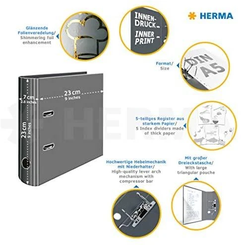 HERMA 15416 aplankas A5 Kartonas Multi spalvos