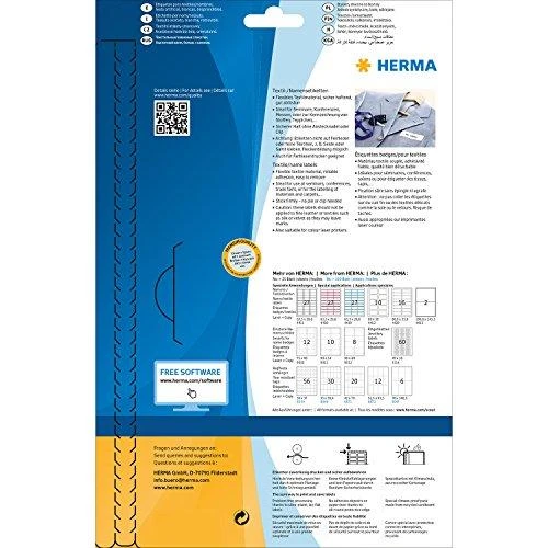Herma Nuimamos tekstilės etiketės A4,- 4512