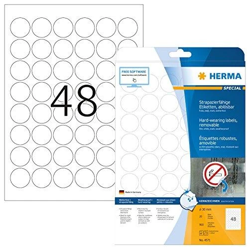 HERMA 4571 lipni etiketė Balta Keičiama 960 vnt