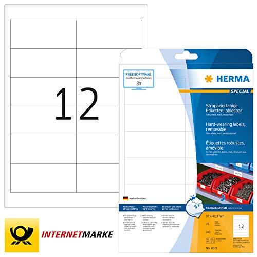HERMA 4574 lipni etiketė Balta Keičiama 240 vnt