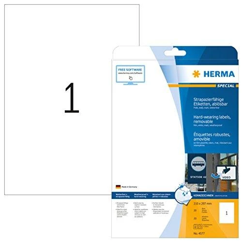 HERMA 4577 lipni etiketė Balta Keičiama 20 vnt