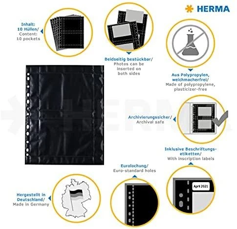 Nuotraukų rėmelis HERMA 7786 įmautė dokumentams 100 x 150 mm Polipropilenas (PP) 10 vnt