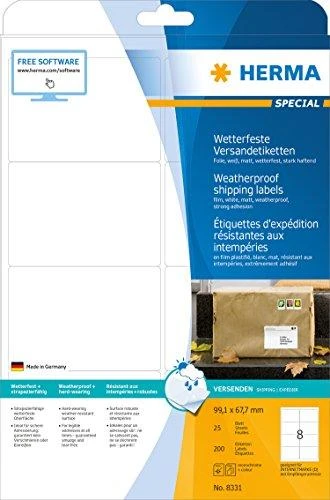 Herma Adresų etiketės A4, 200 vnt (8331)