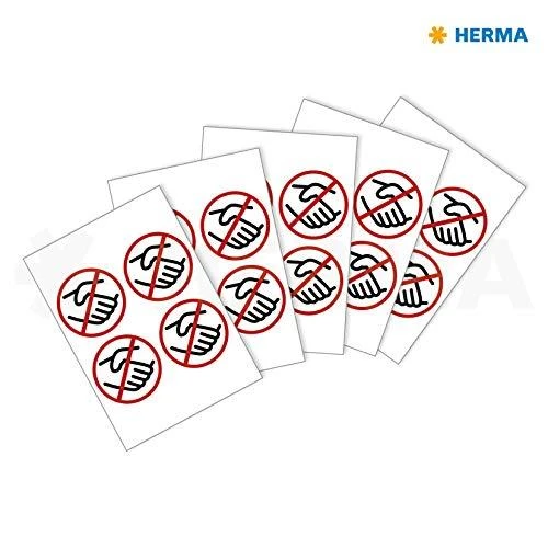 Herma HERMA Hinweisetiketten Händeschütteln juodas/raudona/baltas 20St.