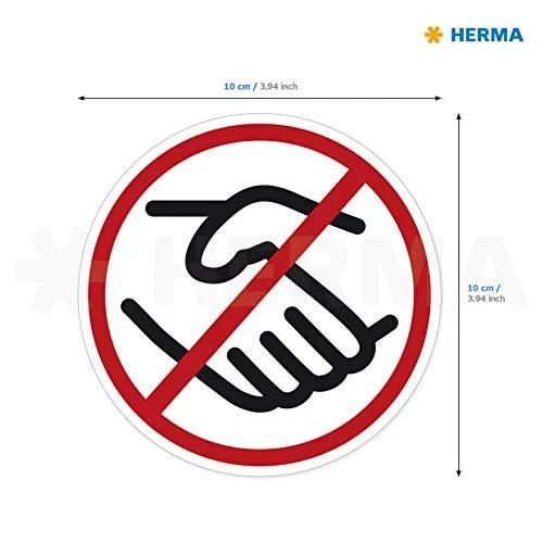 Herma HERMA Hinweisetiketten Händeschütteln juodas/raudona/baltas 20St.