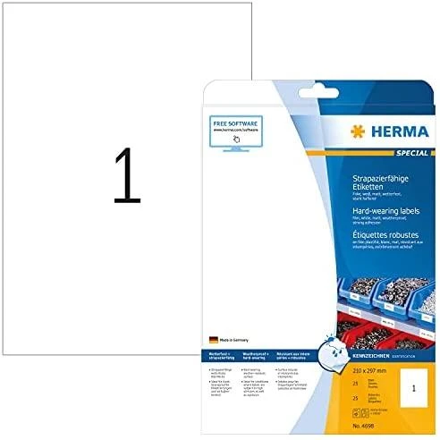 HERMA 4698 etiketė spausdinimui Balta Lipni spausdintuvo etiketė