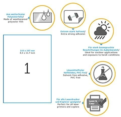 HERMA 4698 etiketė spausdinimui Balta Lipni spausdintuvo etiketė