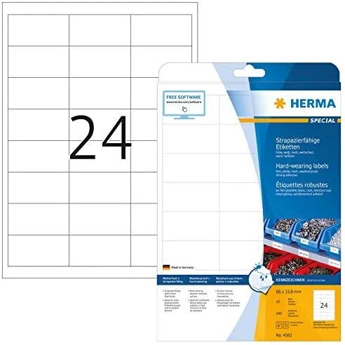 Herma HERMA etika. kietas A4 baltas 66,0x33,8 mm wfest 240 vnt.