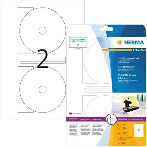 HERMA 5115 etiketė spausdinimui Balta Lipni spausdintuvo etiketė