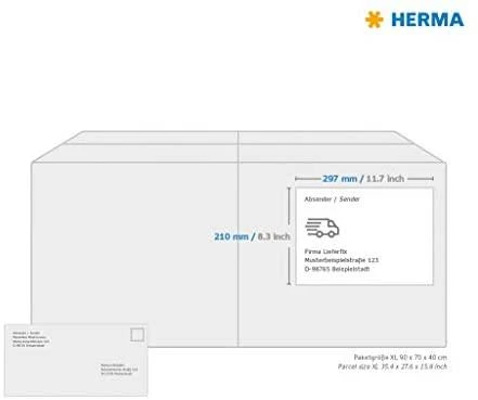 Herma Colored Labels 4423, A4, lipni, 210 x 297 mm, popierinė matinė mėlyna, 20 vnt (4423)