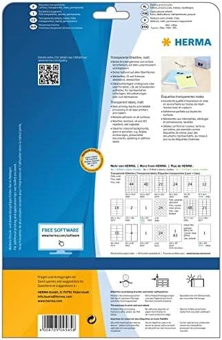 Herma Etik. skaidrūs matiniai A4 formato 210 x 297 mm, 10 vnt. rinkinyje.