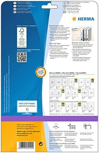 HERMA Spine insert labels A4 190x30 mm baltas cardboard perforated non-adhesive 225 pcs. - Baltas - Non-adhesive spausdintuvas label - A4 - Cardboard - lazerinis/Inkjet - Rectangle