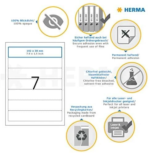 HERMA 5090 etiketė spausdinimui Balta Lipni spausdintuvo etiketė