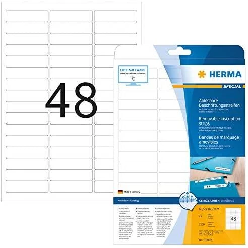 Herma HERMA Ablösb. Streifen A4 63,5x16,9 mm baltas Papier 1200 St.