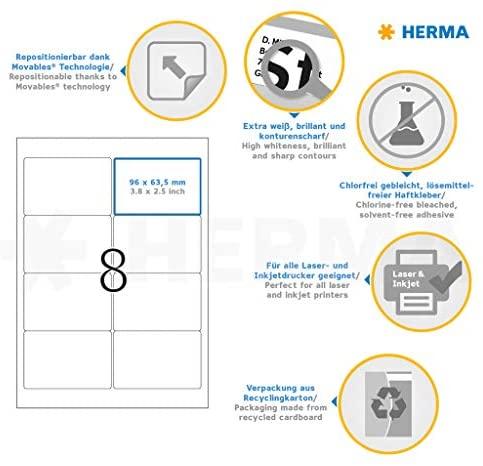 HERMA 4350 etiketė spausdinimui Balta Lipni spausdintuvo etiketė