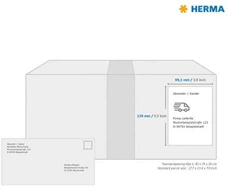 Herma HERMA Adressetik. A4 baltas 99,1x139 mm Papier pakuotė 100 St.