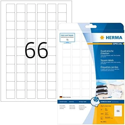 HERMA 8831 etiketė spausdinimui Balta Lipni spausdintuvo etiketė