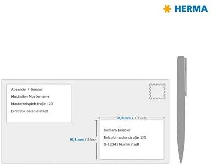 Herma Labels InkPrint 8840, A4, 83,8 x 50,8 mm, balta matinė popierius, 250 vnt., užapvalinti kampai (8840)