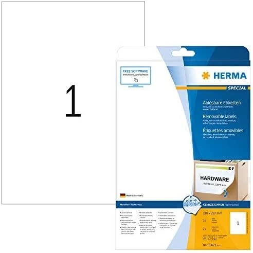 HERMA 10021 etiketė spausdinimui Balta Lipni spausdintuvo etiketė
