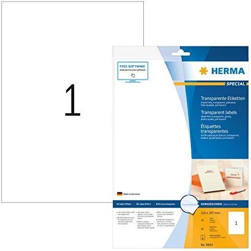 HERMA 8964 etiketė spausdinimui Permatomas Lipni spausdintuvo etiketė