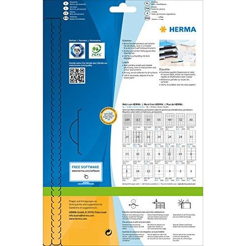 Herma Etykiety Premium A4, balta, papier matinė, 2400 vnt. (4623)