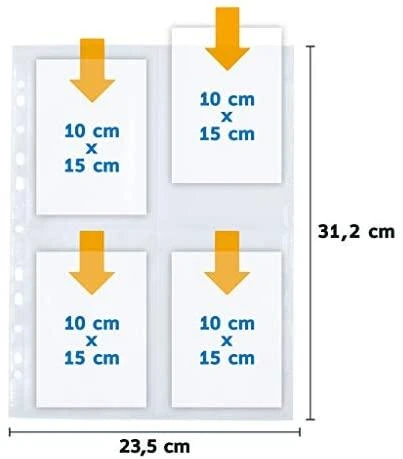 Herma atvirukų kišenės 10x15 10x4 lakštai skaidrūs 7695