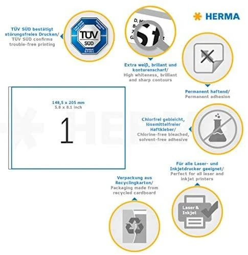 HERMA 8690 ženklinimo etiketė Balta