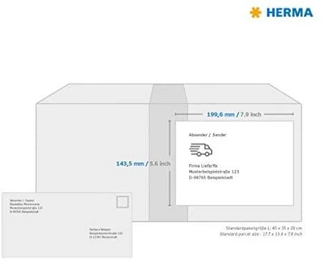 Herma Premium Labels 4249, A4, Adresas, Balta, 199,6 x 143,5 mm, Matine Popierius, 200 vnt., Suapvalinti kampai (4249)