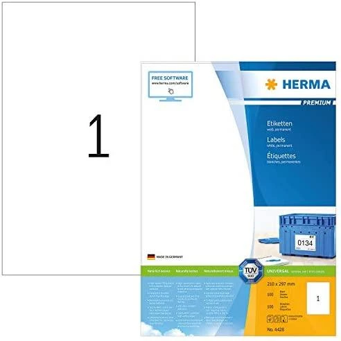 HERMA 4428 etiketė spausdinimui Balta Lipni spausdintuvo etiketė