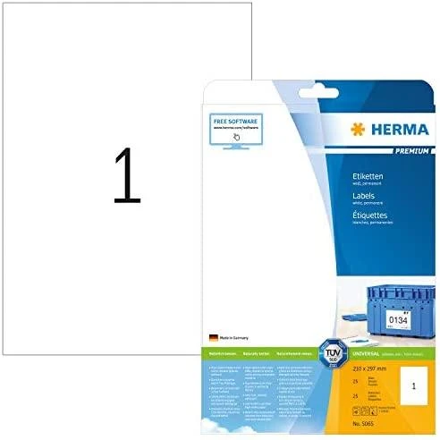 HERMA 5065 etiketė spausdinimui Balta Lipni spausdintuvo etiketė