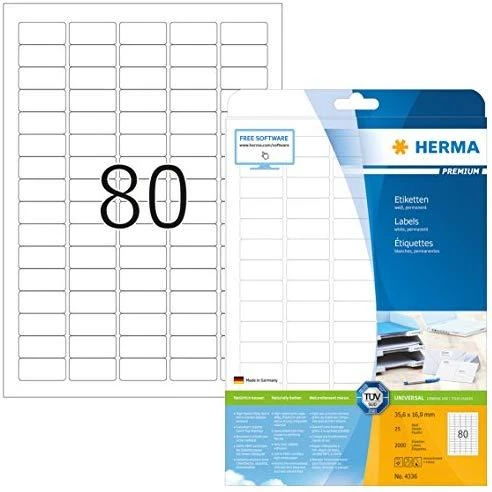 HERMA 4336 etiketė spausdinimui Balta Lipni spausdintuvo etiketė