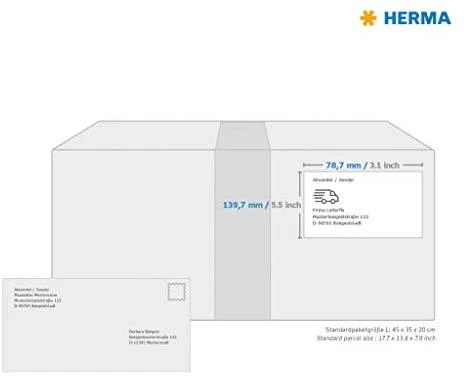 HERMA 4472 ženklinimo etiketė Balta