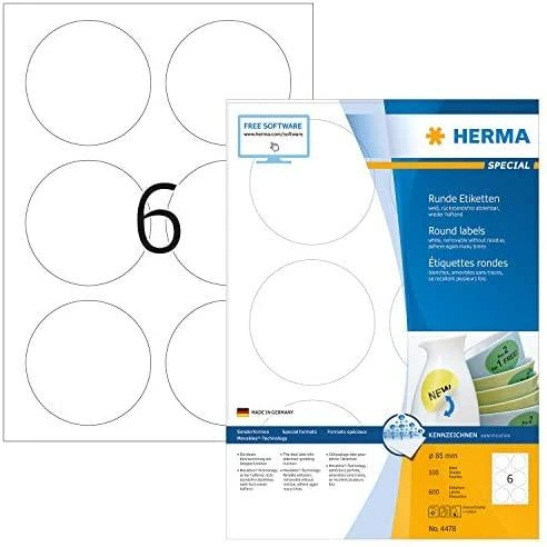 HERMA 4478 etiketė spausdinimui Balta Lipni spausdintuvo etiketė